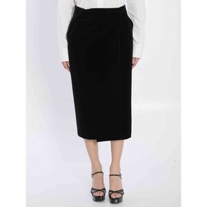 Saint Laurent Women Wrap Skirt In Velvet